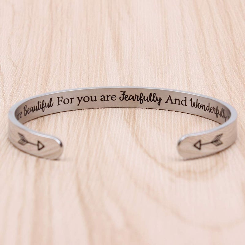 Btysun Bracelets for Women Inspirational Gifts for Mom Her Motivational Birthday Cuff Friendship Jewelry - Image 3